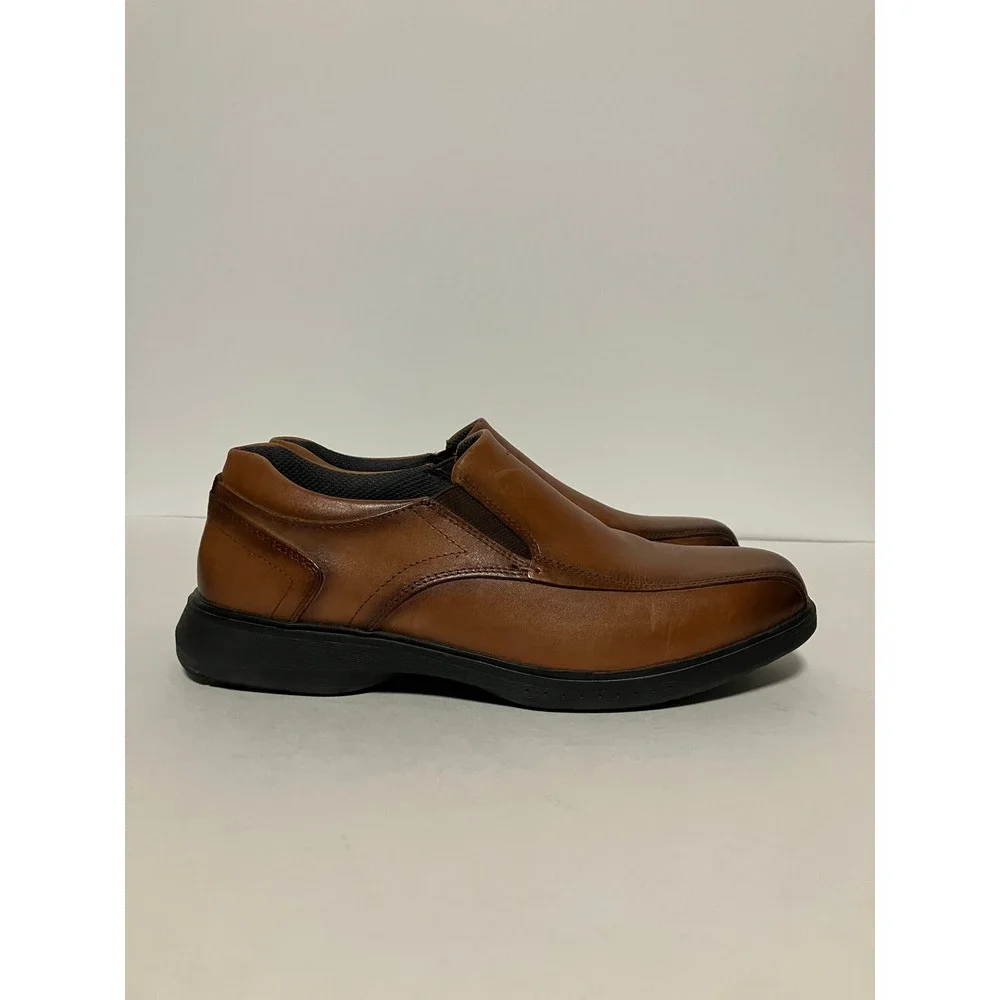 Nunn Bush Mens Kore Slip On Loafer 7.5M Brown Leather Comfort Gel 84945-221
